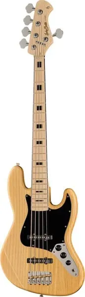 Harley Benton Vintage JB-75-5MN E-Bass Natur 5-saitig Esche