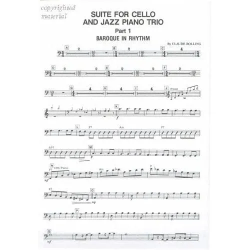Bolling Suite Cello Jazz Trio Noten Stimmen-Set Klavier