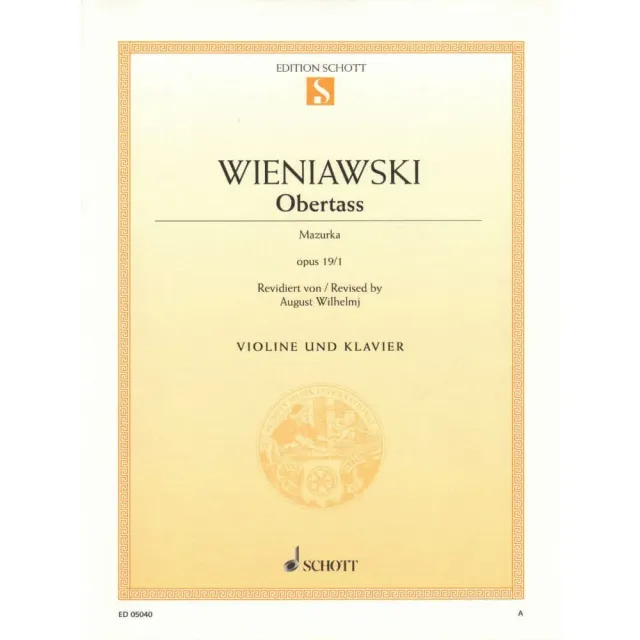 Shar Music Wieniawski Obertass Op 19 Noten Violine Klavier
