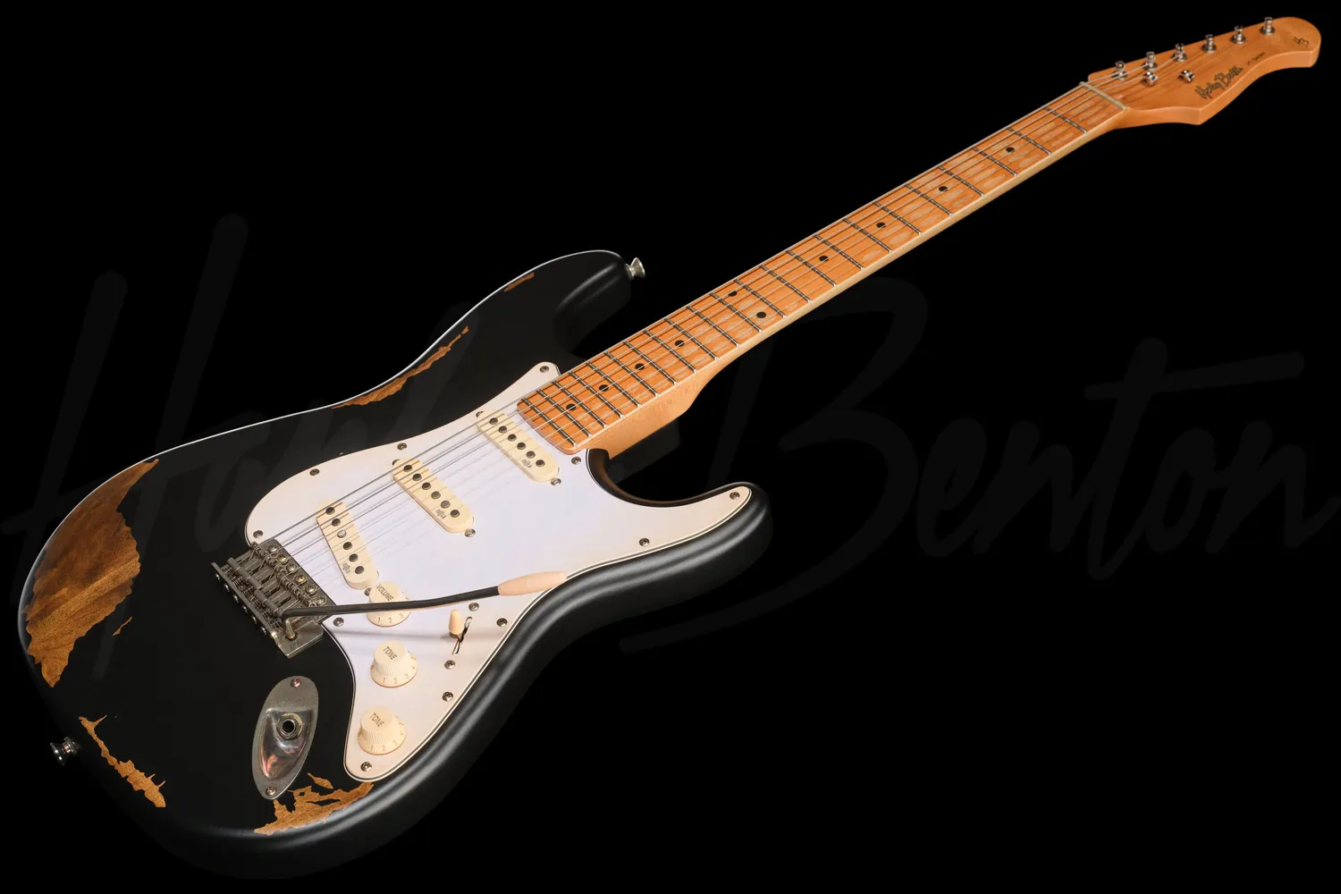 Harley Benton ST-62HA E-Gitarre Black Heavy Aged Relic