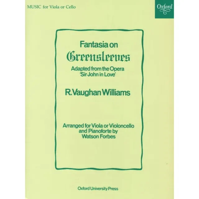 Oxford Vaughan Williams Greensleeves Noten Viola Cello lyrisch