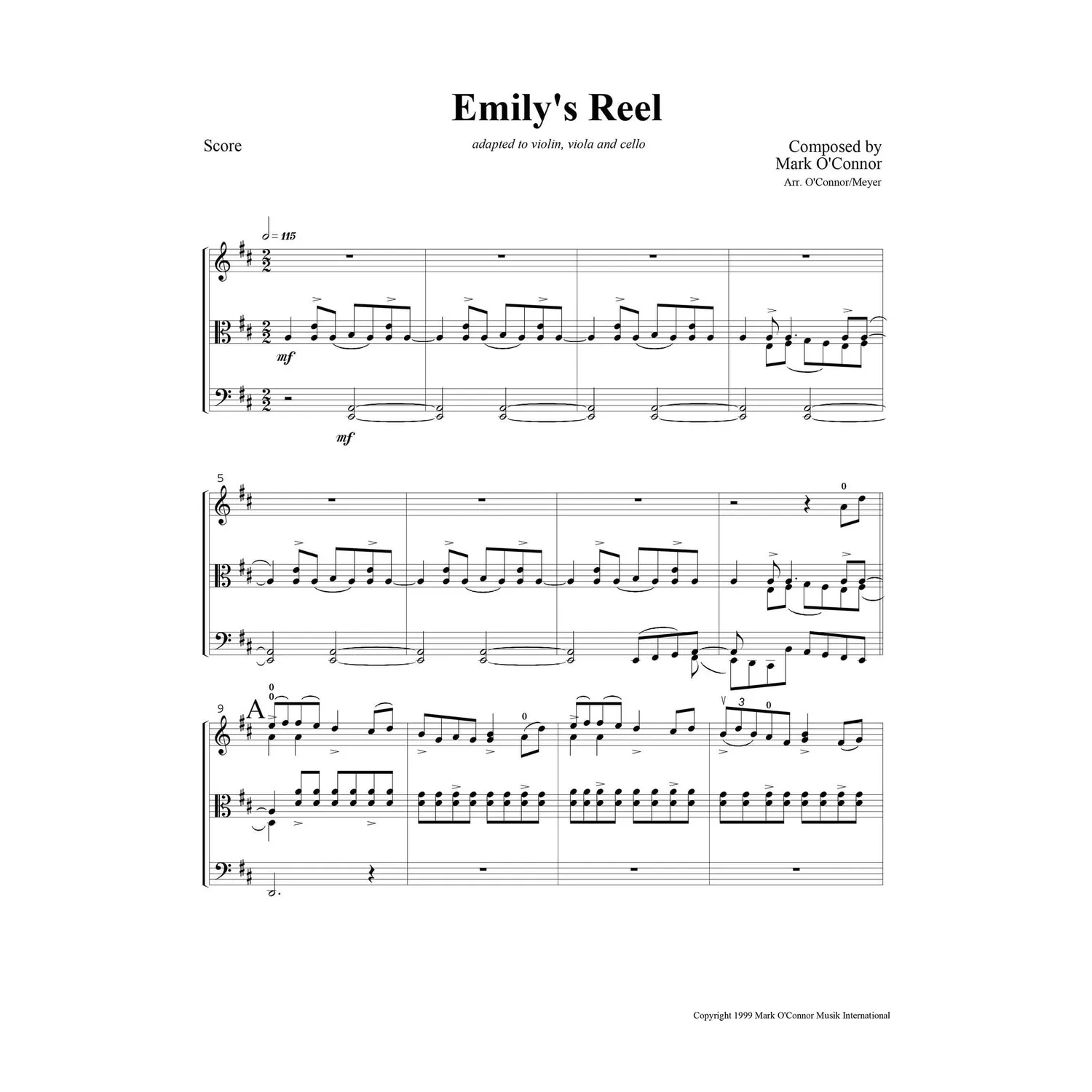 Shar Music O'Connor Emily's Reel Noten Trio Violine Download