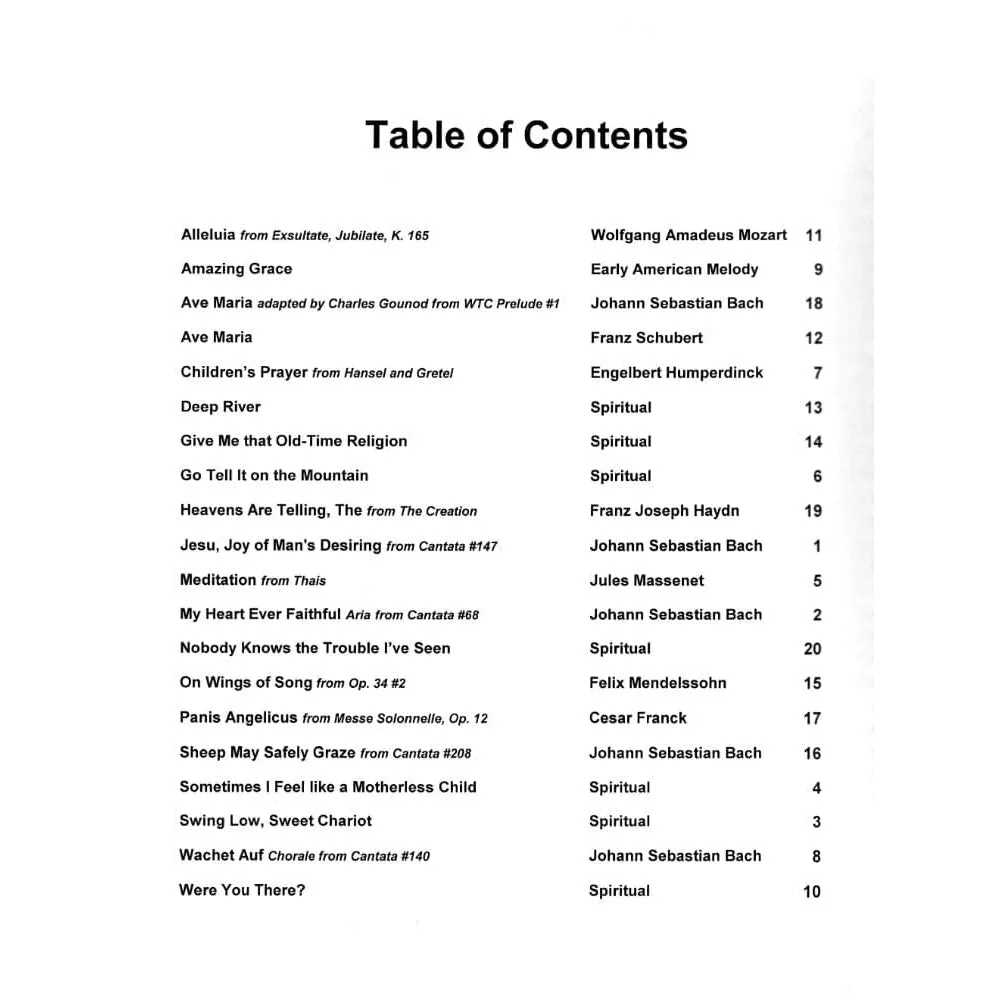 Shar Music 20 Sacred Solos Noten Violine Klavier Oboe