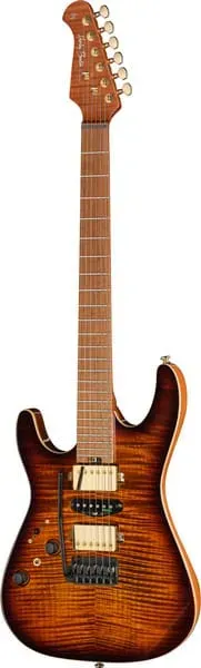 Harley Benton Progressive Fusion-IV HSH LH MN E-Gitarre Flame Bengal Burst