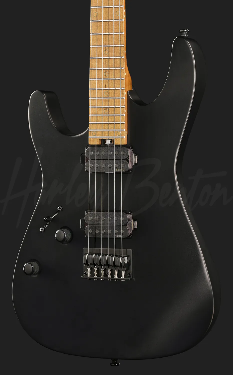Harley Benton Fusion-IV HH LH E-Gitarre Schwarz Linkshand