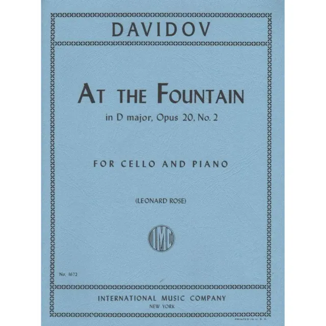 Davidoff At the Fountain Op. 20 Nr. 2 Noten Cello Klavier
