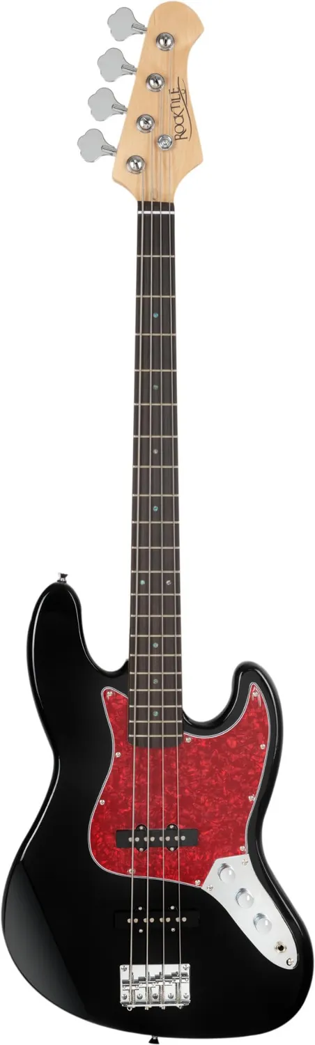 Rocktile Pro JB-30BK 70s Deluxe E-Bass Set schwarz mit Schule