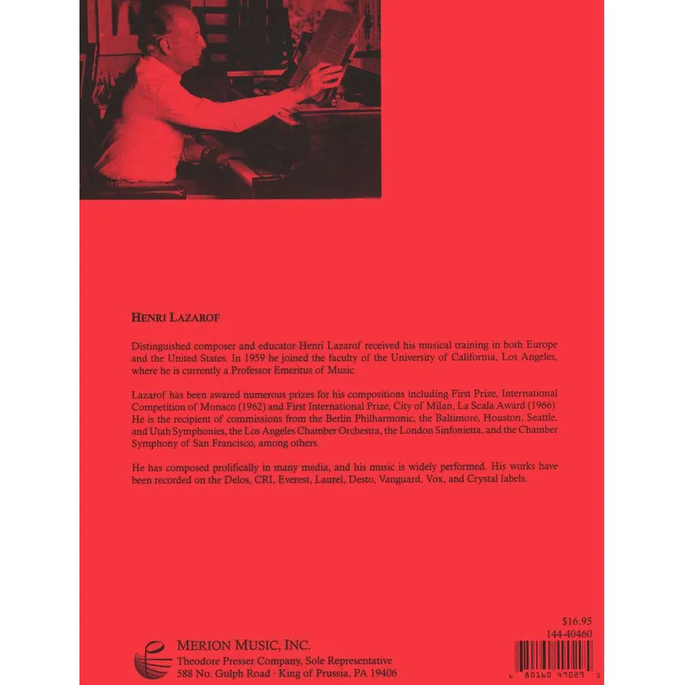 Lazarof Tempi Concertati Noten Violine Klavier Modern