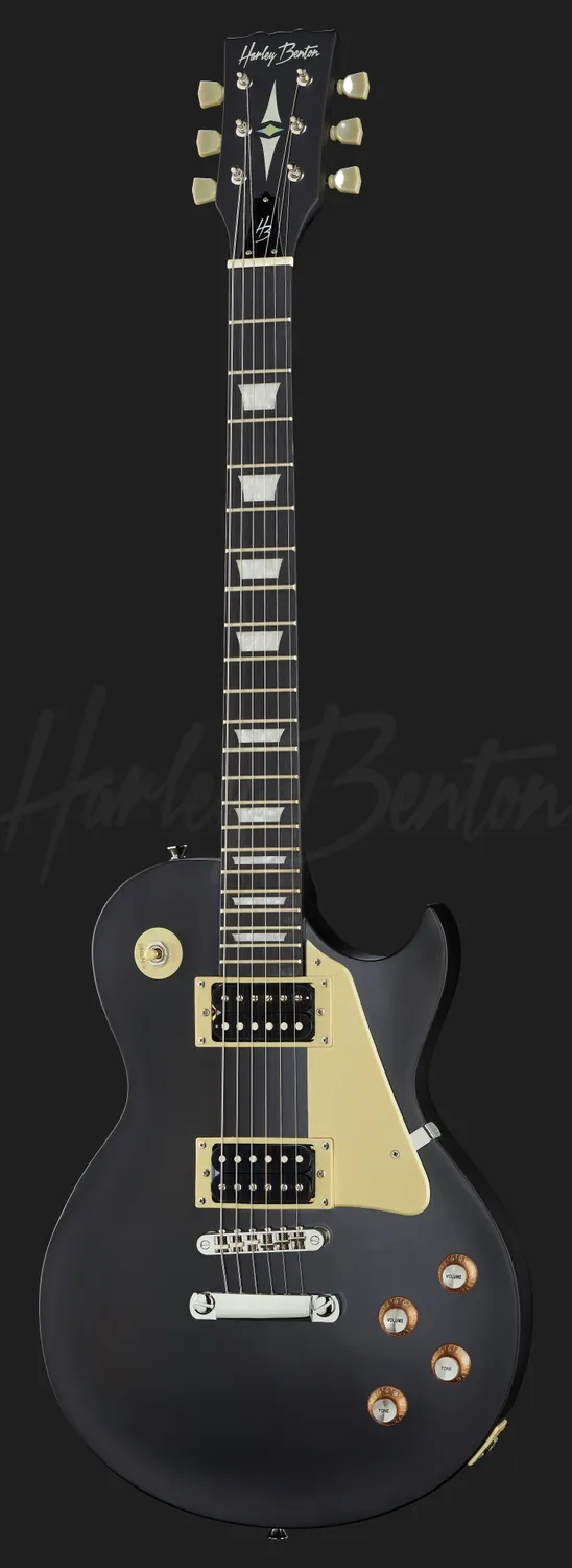 Harley Benton Vintage SC-400 SBK E-Gitarre Schwarz matt