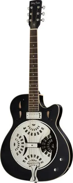 Harley Benton Santos CLN-150CE Resonatorgitarre Schwarz Spider
