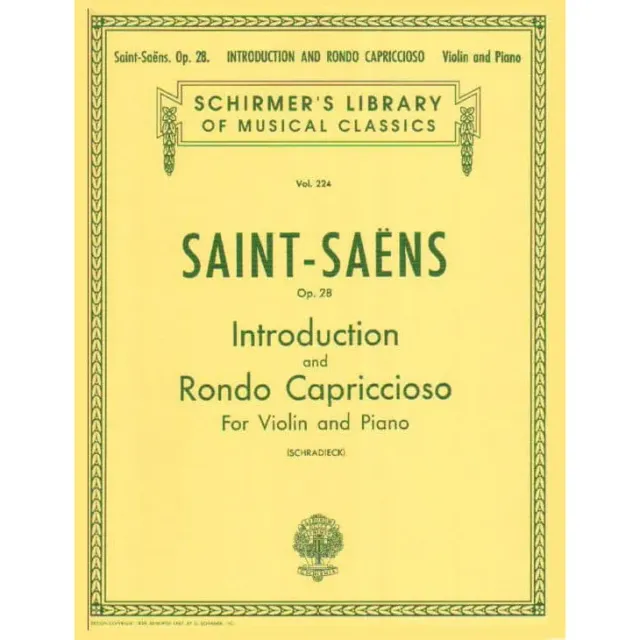 Saint-Saëns Op. 28 Violinnoten Introduction Rondo Schradieck