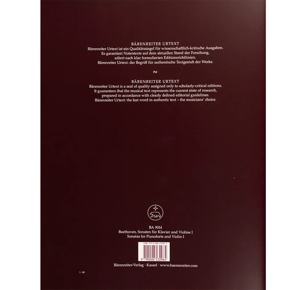 Shar Music Beethoven Sonaten Violine Noten Band I+II Urtext