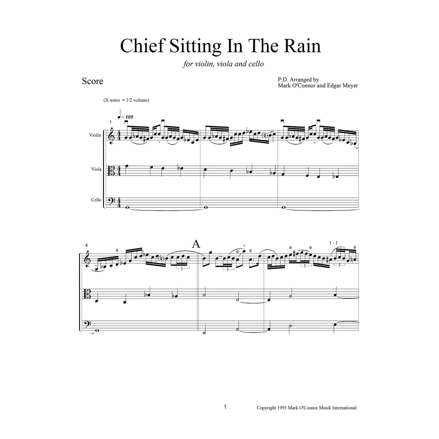 O'Connor Chief Sitting In The Rain Noten Download Trio