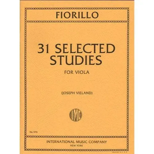 Shar Music Fiorillo 31 Selected Studies Viola Etüden Vieland