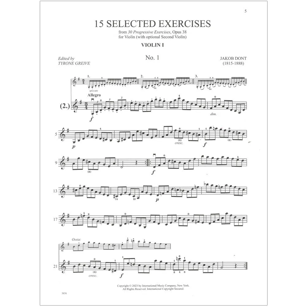 Shar Music Dont 15 Exercises Op.38 Violinennoten Duo