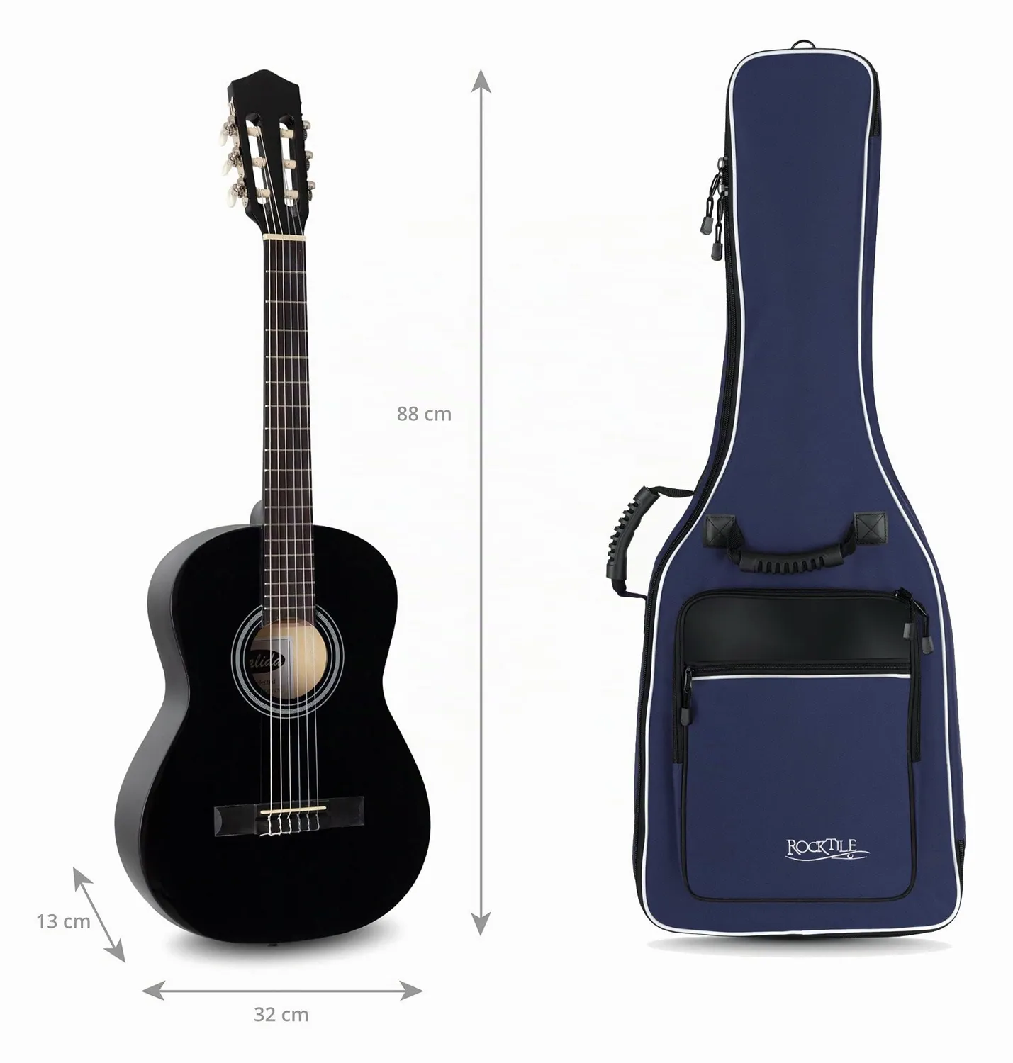 Rocktile 1/2 Klassik-Gitarrentasche Gigbag Blau gepolstert