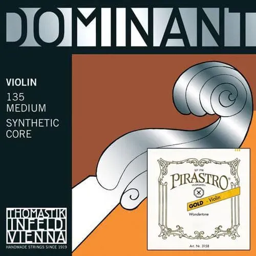 Thomastik Dominant Custom Violinsaiten 4/4 Satz mittel Gold Label E