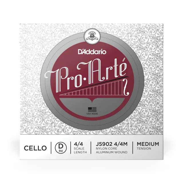 Pro-Arte Cello D-Saite 4/4 Synthetikkern mittel Alu