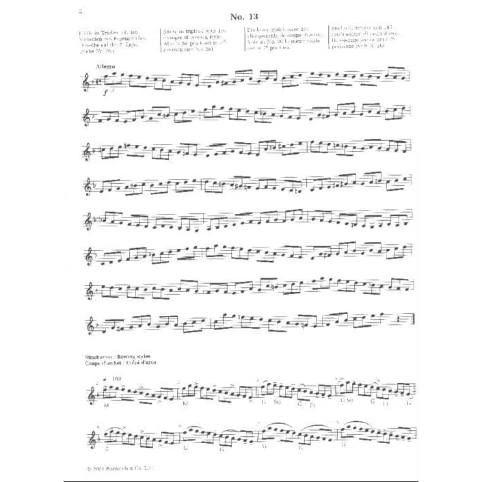 Bosworth Sevcik Bogentechnik op. 2 Heft 2 Violin-Noten