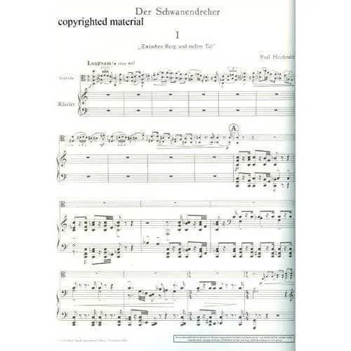 Schott Der Schwanendreher Hindemith Bratschennoten Klavierauszug