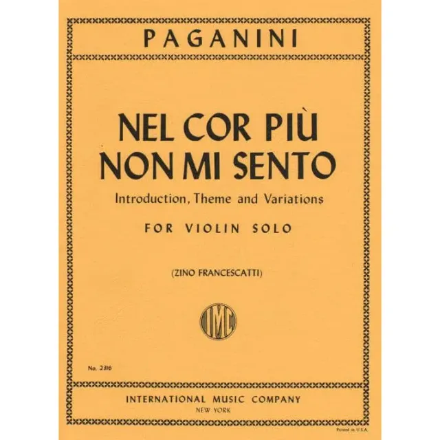 International Paganini Nel Cor Op.38 Violinnoten Solo
