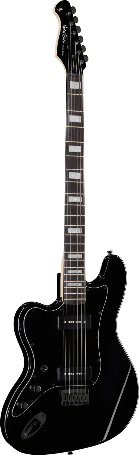Harley Benton JA-Baritone LH E-Gitarre Schwarz P-90