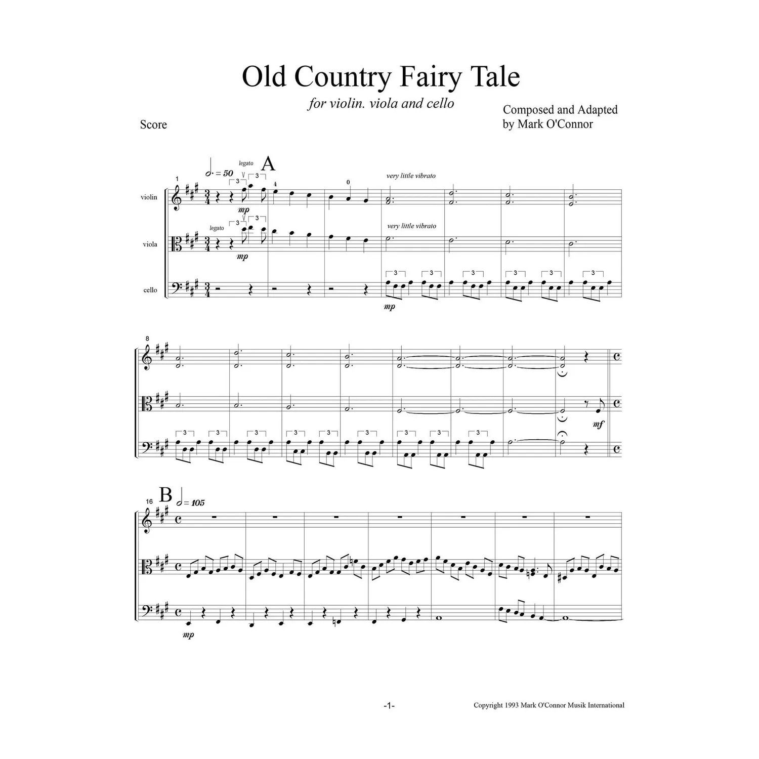 Mark O'Connor Old Country Fairy Tale Partitur-Download