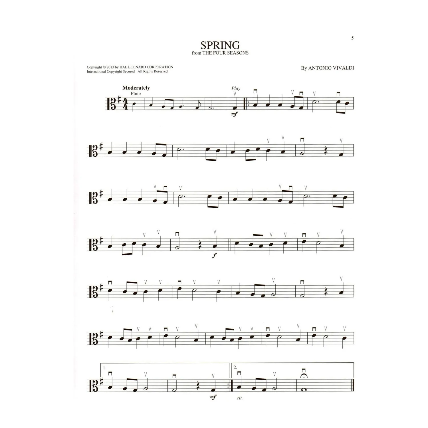 Shar Music Classical Themes Bratschen-Noten für Viola mit Audio