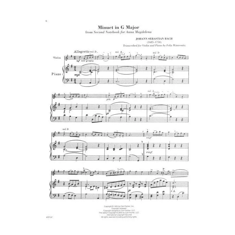 Carl Fischer Solos for Violin 34 Stücke Violinnoten mit Klavier