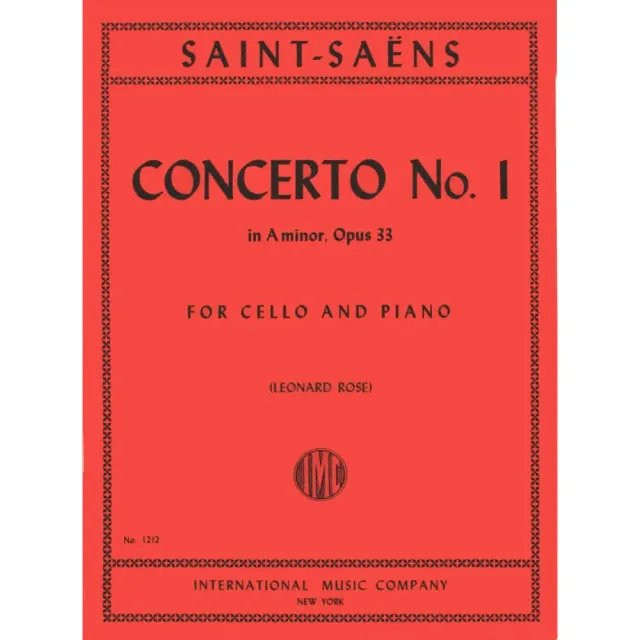 Saint-Saëns Konzert Nr 1 a-Moll Op 33 Noten Cello Klavier