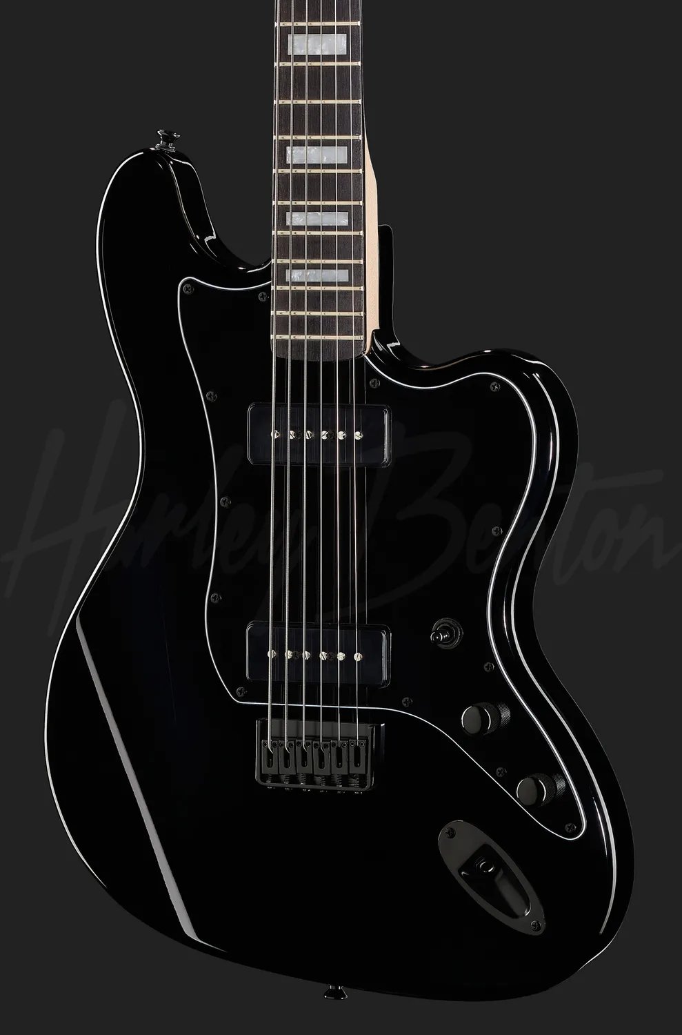 Harley Benton Rock JA-Baritone E-Gitarre Schwarz P-90