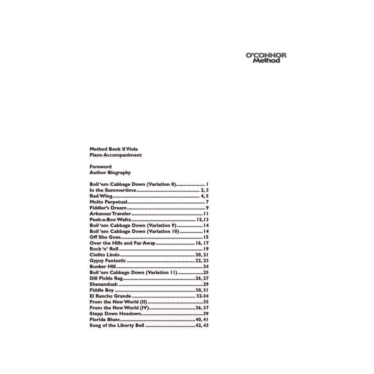 O'Connor Viola Method 2 Klavierbegleitung Noten-Download