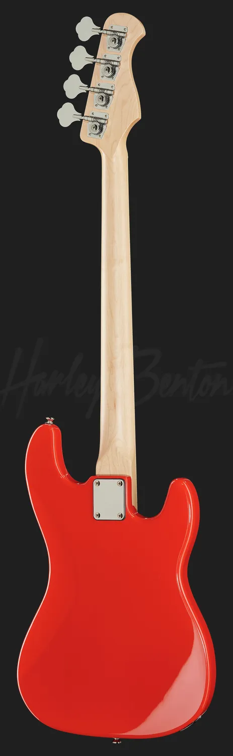 Harley Benton PB-50 E-Bass Linkshänder Fiesta Red