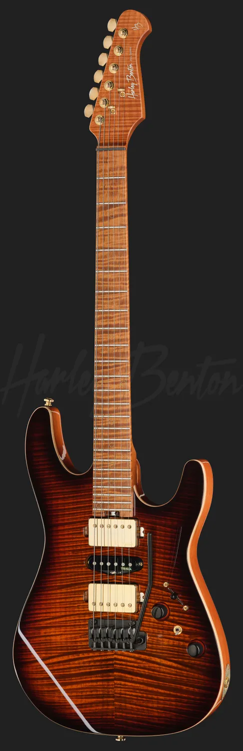 Harley Benton Fusion-IV HSH E-Gitarre Ahorn Bengal Burst