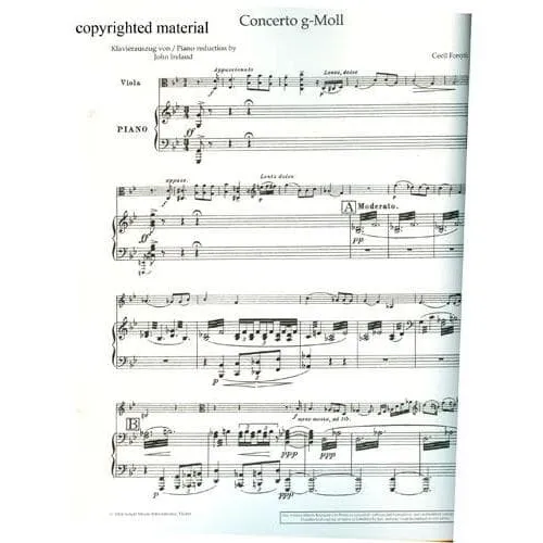 Forsyth Violakonzert g-Moll Noten Viola Klavier Schott
