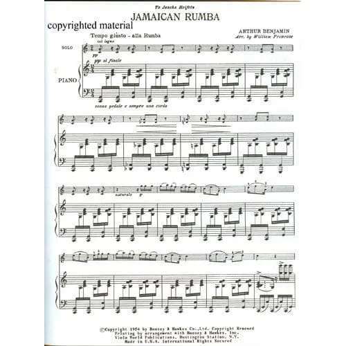 Benjamin Jamaican Rumba Viola Noten Klavier Primrose