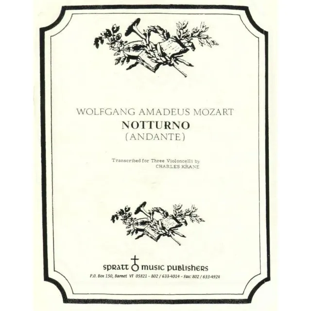 Shar Music Mozart Notturno Andante Noten 3 Celli Krane