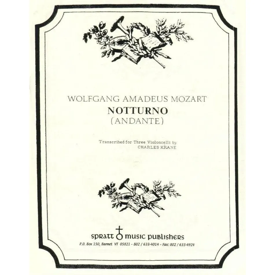 Shar Music Mozart Notturno Andante Noten 3 Celli Krane