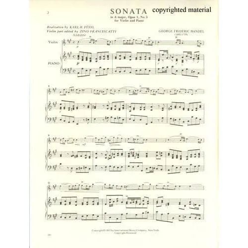 International Händel Six Sonatas Vol.1 Noten Violine