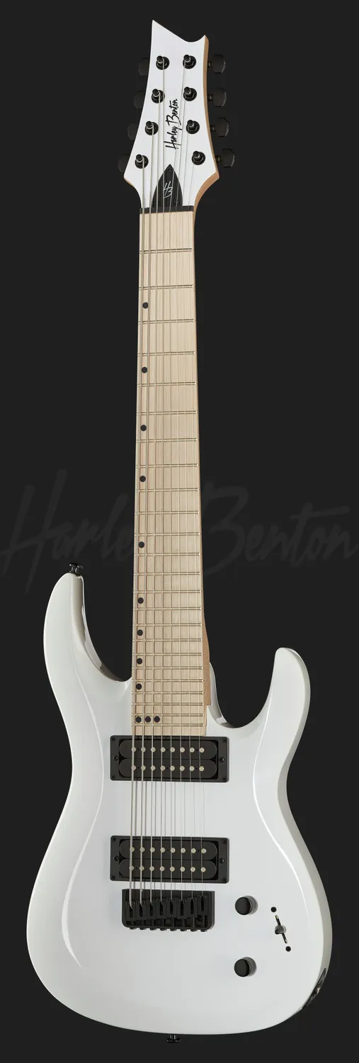 Harley Benton Rock R-458MN WH 8-Saiter E-Gitarre weiß
