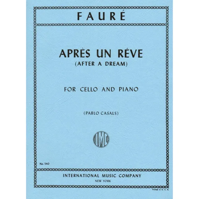 Shar Music Fauré Après un Rêve op. 7 Nr. 1 Cello Noten