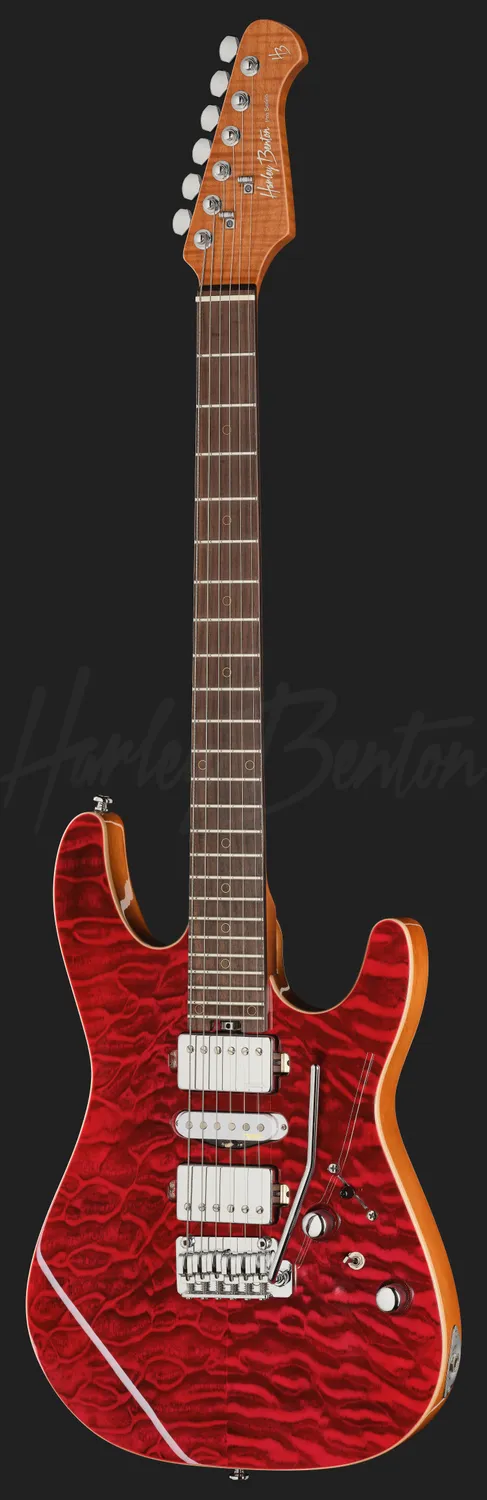 Harley Benton Fusion-IV HSH RW QRG E-Gitarre Quilt