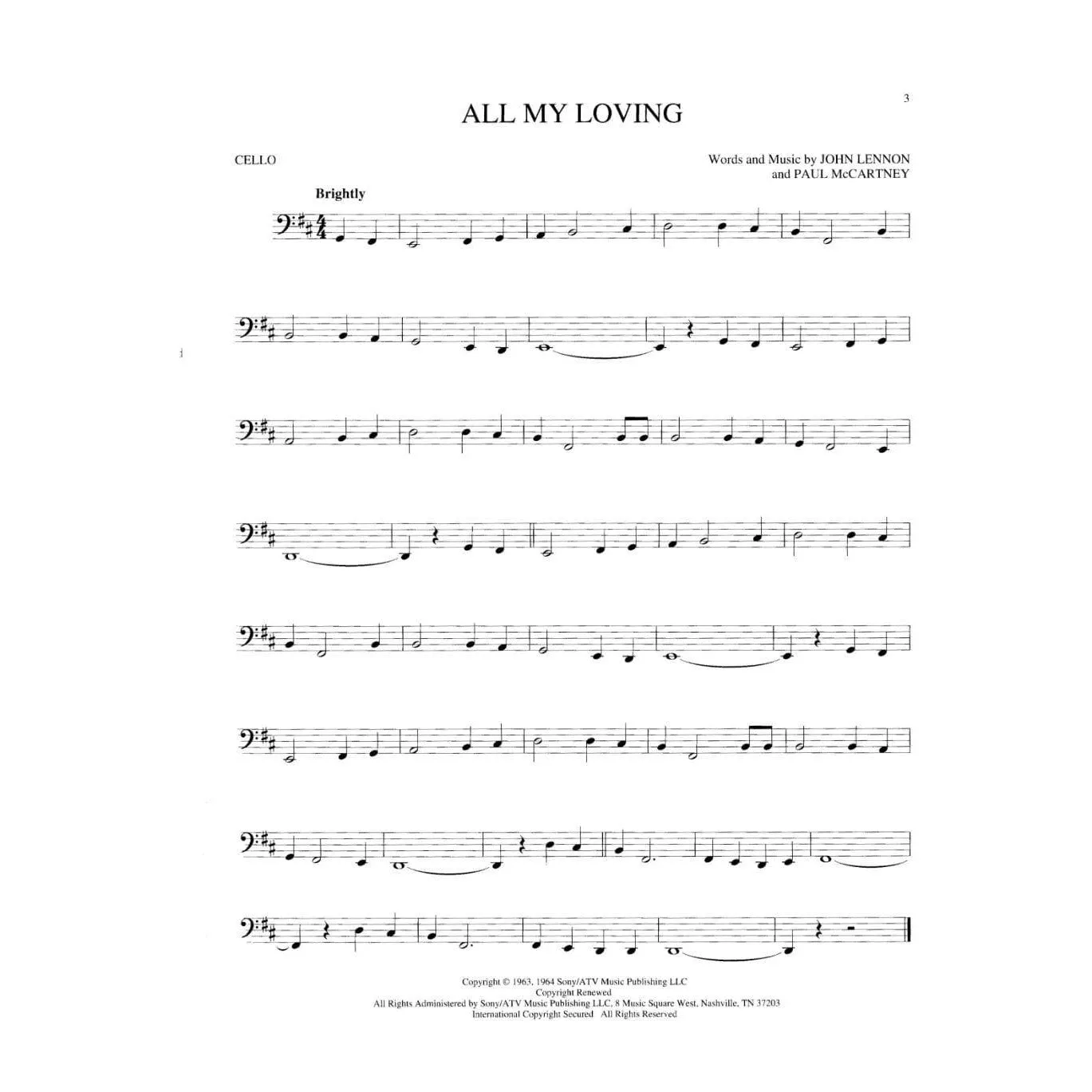Hal Leonard Best of Beatles 89 Songs Cello Solo Noten