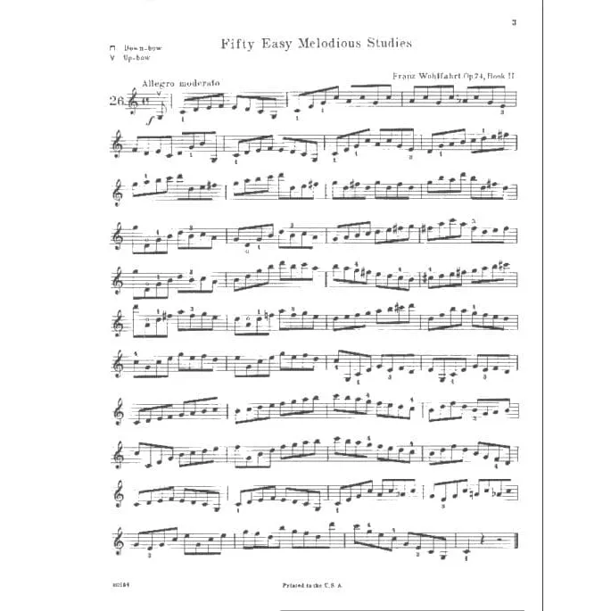 Schirmer Wohlfahrt Op.74 Heft 2 Violinnnoten 26-50 dritte Lage