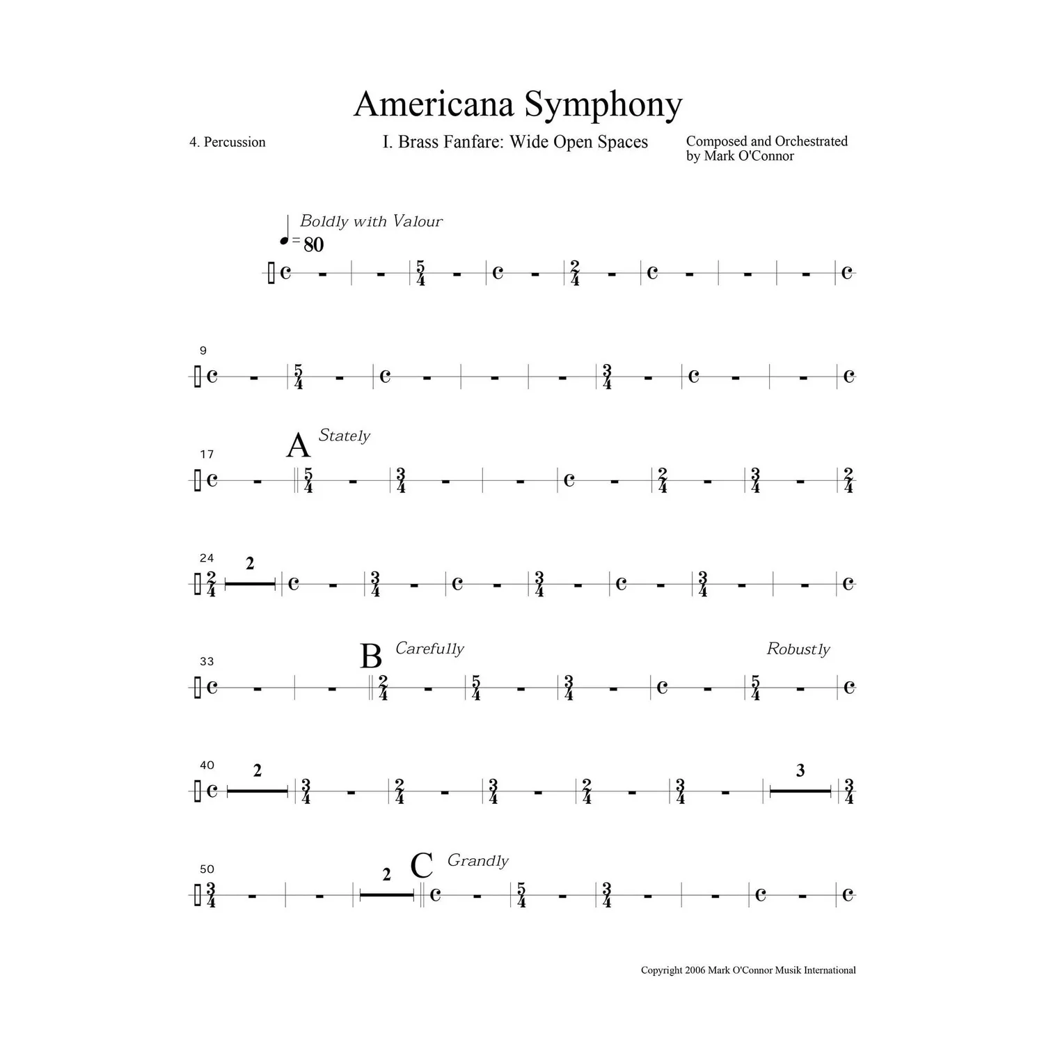 Mark O'Connor Americana Symphony Schlagzeugnoten Download