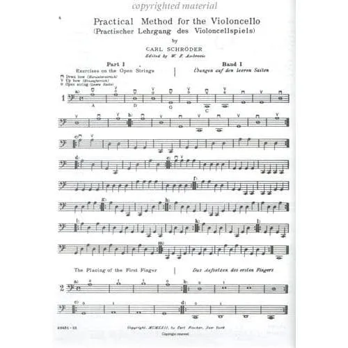 Schroeder Violoncello Method Vol. 1 Celloschule Fischer
