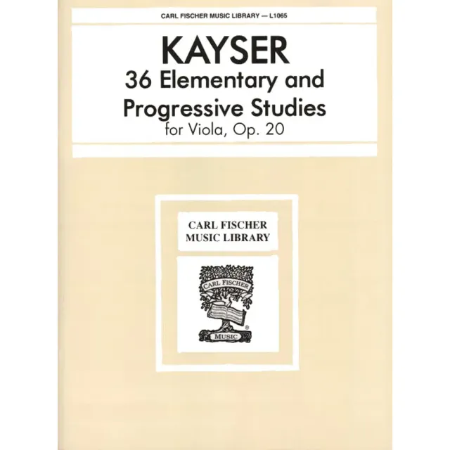 Carl Fischer Kayser Op 20 Bratschen-Noten 36 Etüden