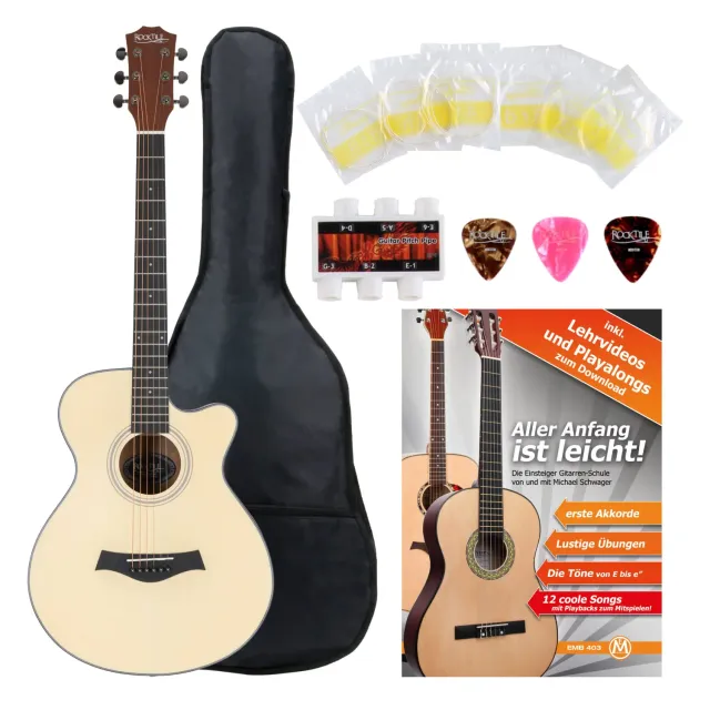 Rocktile WSC-101C NT Westerngitarre Starter-Set Concert Fichte
