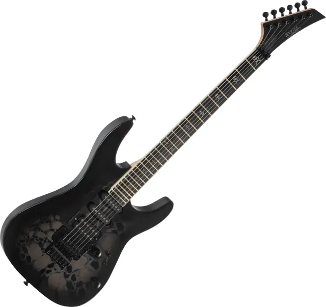 Rocktile Pro JK150-BSK Skull E-Gitarre HSS schwarz