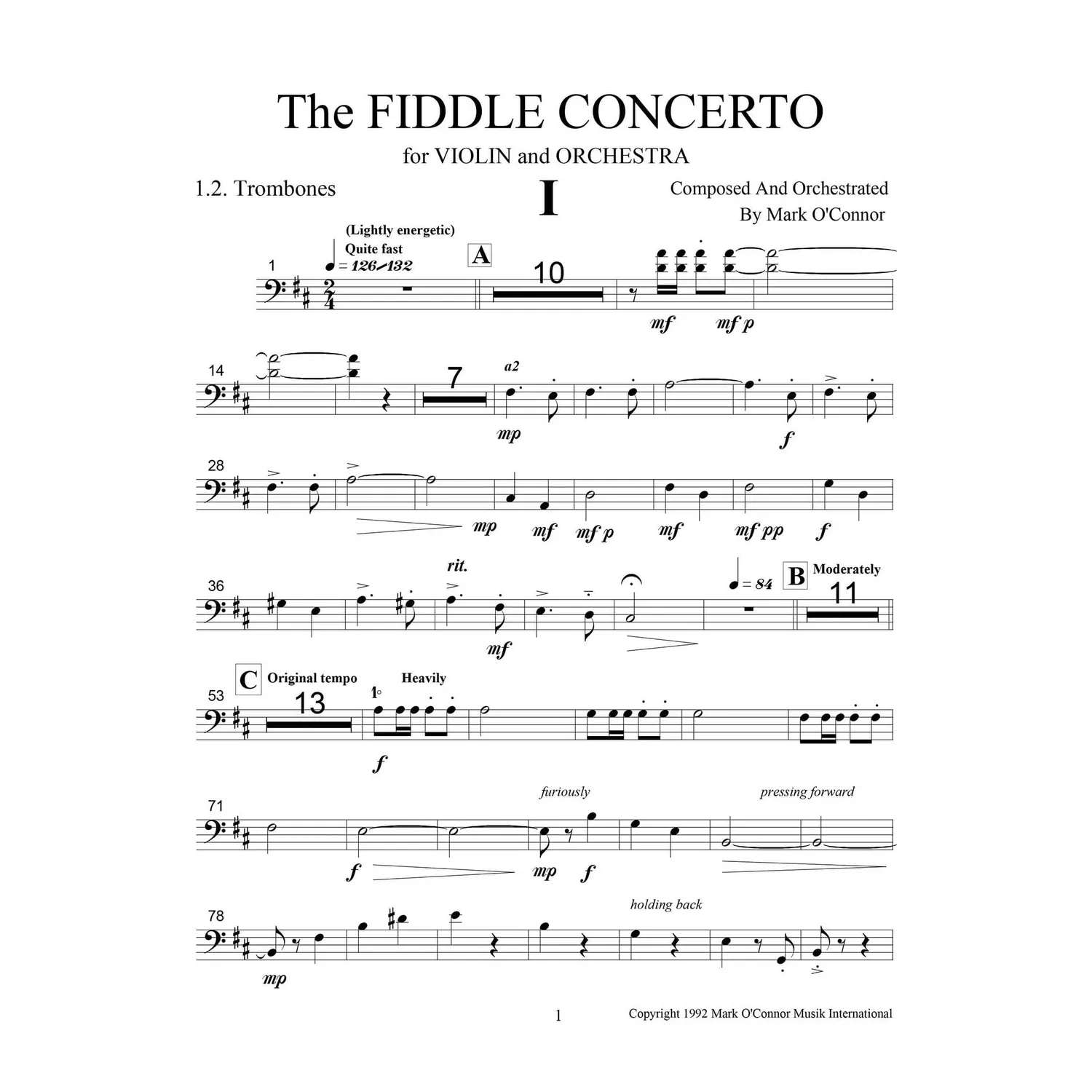 Mark O'Connor Fiddle Concerto Noten Blechbläser Download